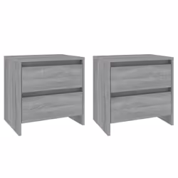 vidaXL 1/2x Bedside Cabinet Chipboard Home Side End Accent Table Multi Colours - grey sonoma, 2