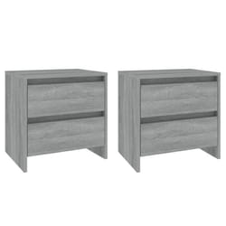 vidaXL 1/2x Bedside Cabinet Chipboard Home Side End Accent Table Multi Colours - grey sonoma, 2