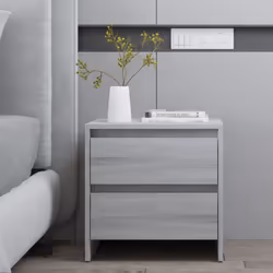 vidaXL 1/2x Bedside Cabinet Chipboard Home Side End Accent Table Multi Colours - grey sonoma, 2 - Additional view 8