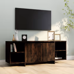 vidaXL TV Cabinet TV Stand Media TV Unit Entertainment Centre Engineered Wood - smoked oak