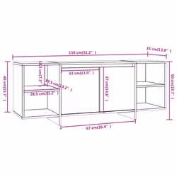 vidaXL TV Cabinet TV Stand Media TV Unit Entertainment Centre Engineered Wood - smoked oak