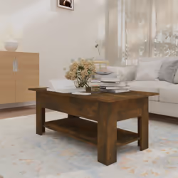 vidaXL Coffee Table Couch Table Hall End Center Accent Table Engineered Wood - smoked oak - Additional view 6
