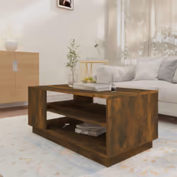 vidaXL Coffee Table Couch Table Hall End Center Accent Table Engineered Wood - smoked oak - Additional view 4