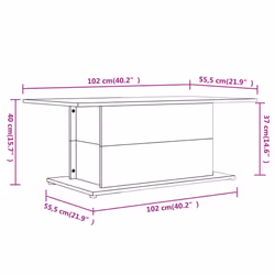 vidaXL Coffee Table Couch Table Hall End Center Accent Table Engineered Wood - smoked oak - Additional view 7