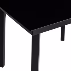 vidaXL Garden Dining Table Black 80x80x74 cm Steel and Glass