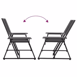 vidaXL 2-Seater Garden Bench 165 cm Black Steel Seating Chair Bench Chair - Additional view 6