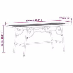 vidaXL Tree Bench 110 cm Black Steel Outdoor Seating Chair Garden Patio Bench - Additional view 5