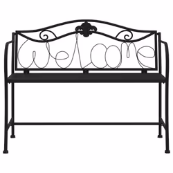 vidaXL 2-Seater Garden Bench 104 cm Black Steel Seating Chair Bench Chair