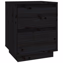 vidaXL 1/2x Solid Wood Pine Bedside Cabinet Storage Side Cabinet Multi Colours - black, 2 - Additional view 6