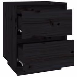 vidaXL 1/2x Solid Wood Pine Bedside Cabinet Storage Side Cabinet Multi Colours - black, 2 - Additional view 8