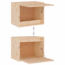 vidaXL Wall Cabinet Hanging Storage Cabinet Wall Cupboard Solid Wood Pine - brown, 1 - Additional view 8