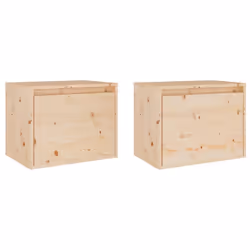 vidaXL Wall Cabinet Hanging Storage Cabinet Wall Cupboard Solid Wood Pine - brown, 2