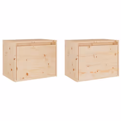 vidaXL Wall Cabinet Hanging Storage Cabinet Wall Cupboard Solid Wood Pine - brown, 2