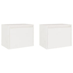 vidaXL Wall Cabinet Hanging Storage Cabinet Wall Cupboard Solid Wood Pine - white, 2
