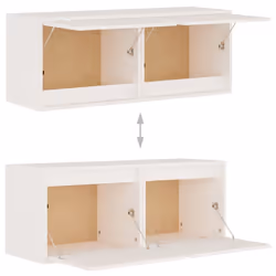 vidaXL Wall Cabinet Hanging Storage Cabinet Wall Cupboard Solid Wood Pine - white, 2 - Additional view 9