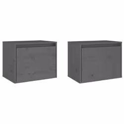 vidaXL Wall Cabinet Hanging Storage Cabinet Wall Cupboard Solid Wood Pine - grey, 2 - Additional view 2