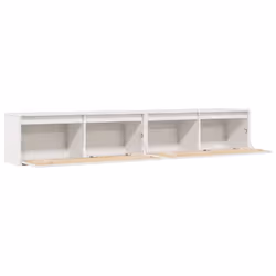 vidaXL Wall Cabinet Hanging Storage Cabinet Wall Cupboard Solid Wood Pine - white, 2 - Additional view 4