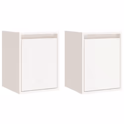 vidaXL Wall Cabinet Hanging Storage Cabinet Wall Cupboard Solid Wood Pine - white, 2