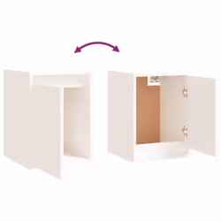 vidaXL Wall Cabinet Hanging Storage Cabinet Wall Cupboard Solid Wood Pine - white, 2 - Additional view 8