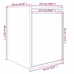 vidaXL Wall Cabinet Hanging Storage Cabinet Wall Cupboard Solid Wood Pine - grey, 2 - Additional view 4
