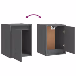 vidaXL Wall Cabinet Hanging Storage Cabinet Wall Cupboard Solid Wood Pine - grey, 2 - Additional view 9
