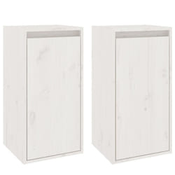 vidaXL Wall Cabinet Hanging Storage Cabinet Wall Cupboard Solid Wood Pine - white, 2