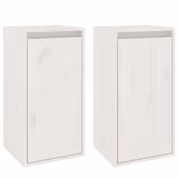 vidaXL Wall Cabinet Hanging Storage Cabinet Wall Cupboard Solid Wood Pine - white, 2