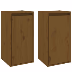 vidaXL Wall Cabinet Hanging Storage Cabinet Wall Cupboard Solid Wood Pine - honey brown, 2