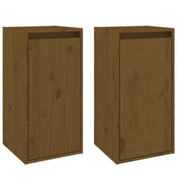 vidaXL Wall Cabinet Hanging Storage Cabinet Wall Cupboard Solid Wood Pine - honey brown, 2