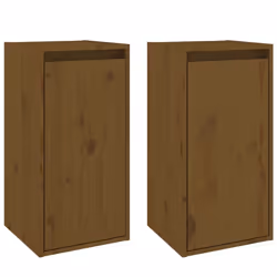 vidaXL Wall Cabinet Hanging Storage Cabinet Wall Cupboard Solid Wood Pine - honey brown, 2