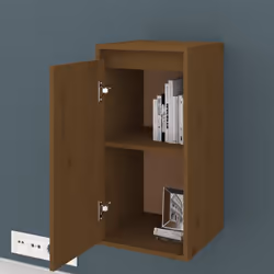 vidaXL Wall Cabinet Hanging Storage Cabinet Wall Cupboard Solid Wood Pine - honey brown, 2 - Additional view 5