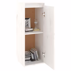 vidaXL 1/2x Solid Wood Pine Wall Cabinet Shelf Hanging Wall Unit Multi Colours - white, 1 - Additional view 3