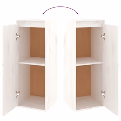 vidaXL 1/2x Solid Wood Pine Wall Cabinet Shelf Hanging Wall Unit Multi Colours - white, 1 - Additional view 8