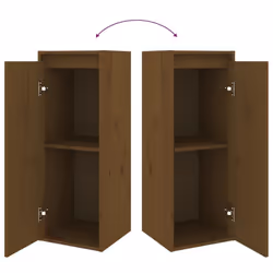 vidaXL 1/2x Solid Wood Pine Wall Cabinet Shelf Hanging Wall Unit Multi Colours - honey brown, 2 - Additional view 9