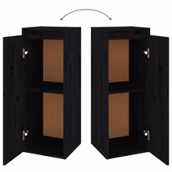 vidaXL 1/2x Solid Wood Pine Wall Cabinet Shelf Hanging Wall Unit Multi Colours - black, 2 - Additional view 9