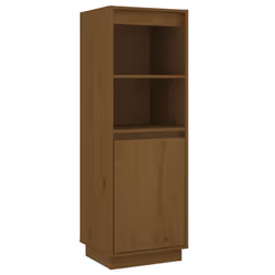 vidaXL Solid Wood Pine Highboard Storage Cabinet Furniture Multi Colours - honey brown