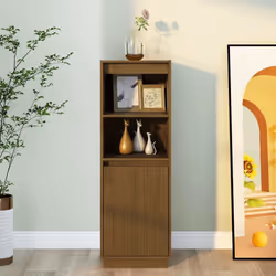 vidaXL Solid Wood Pine Highboard Storage Cabinet Furniture Multi Colours - honey brown