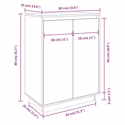 vidaXL Solid Wood Pine Shoe Cabinet Home Organiser Rack Shelf Multi Colours - brown - Additional view 4