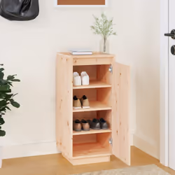vidaXL Solid Wood Pine Shoe Cabinet Home Organiser Shoe Rack Multi Colours - brown