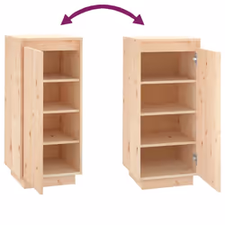vidaXL Solid Wood Pine Shoe Cabinet Home Organiser Shoe Rack Multi Colours - brown - Additional view 7