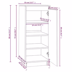 vidaXL Solid Wood Pine Shoe Cabinet Home Organiser Shoe Rack Multi Colours - brown - Additional view 9