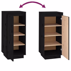 vidaXL Solid Wood Pine Shoe Cabinet Home Organiser Shoe Rack Multi Colours - black - Additional view 7