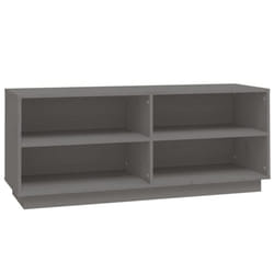 vidaXL Shoe Cabinet Home Organiser Shoe Rack Shoe Cupboard Solid Wood Pine - grey
