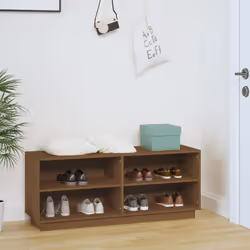 vidaXL Shoe Cabinet Home Organiser Shoe Rack Shoe Cupboard Solid Wood Pine - honey brown