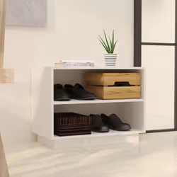 vidaXL Solid Wood Pine Shoe Cabinet Wooden Organiser Shoe Rack Multi Colours - white