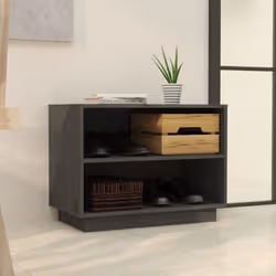 vidaXL Solid Wood Pine Shoe Cabinet Wooden Organiser Shoe Rack Multi Colours - grey