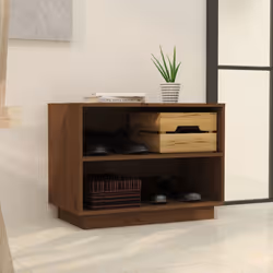 vidaXL Solid Wood Pine Shoe Cabinet Wooden Organiser Shoe Rack Multi Colours - honey brown