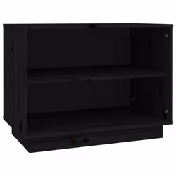vidaXL Solid Wood Pine Shoe Cabinet Wooden Organiser Shoe Rack Multi Colours - black