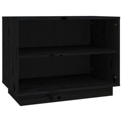 vidaXL Solid Wood Pine Shoe Cabinet Wooden Organiser Shoe Rack Multi Colours - black