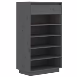 vidaXL Solid Wood Pine Shoe Cabinet Storage Rack Home Organiser Multi Colours - grey